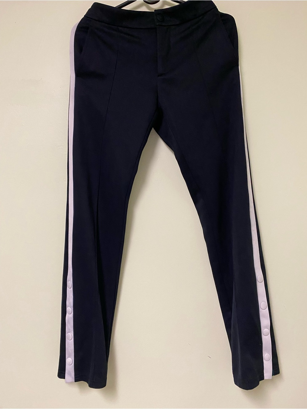 Valentino Navy Track Joggers with Light Pink Side Stripes